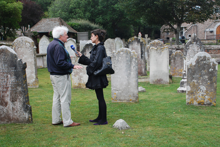 Simon Davey interviewed in St Brelade's Churchyard, Jersey